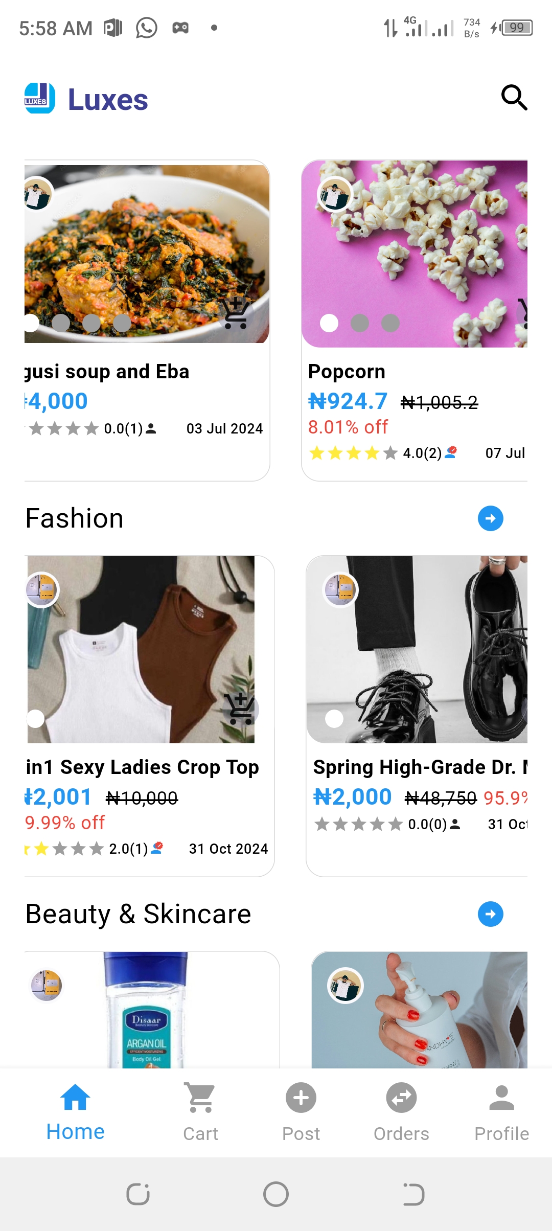 Luxes app screenshot