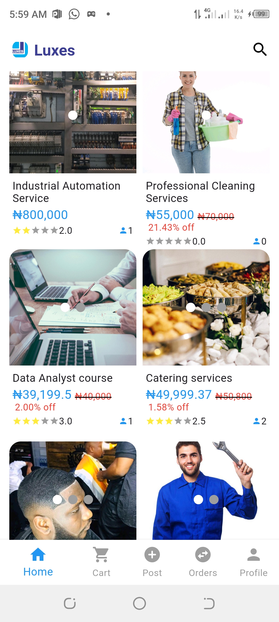 Luxes app screenshot